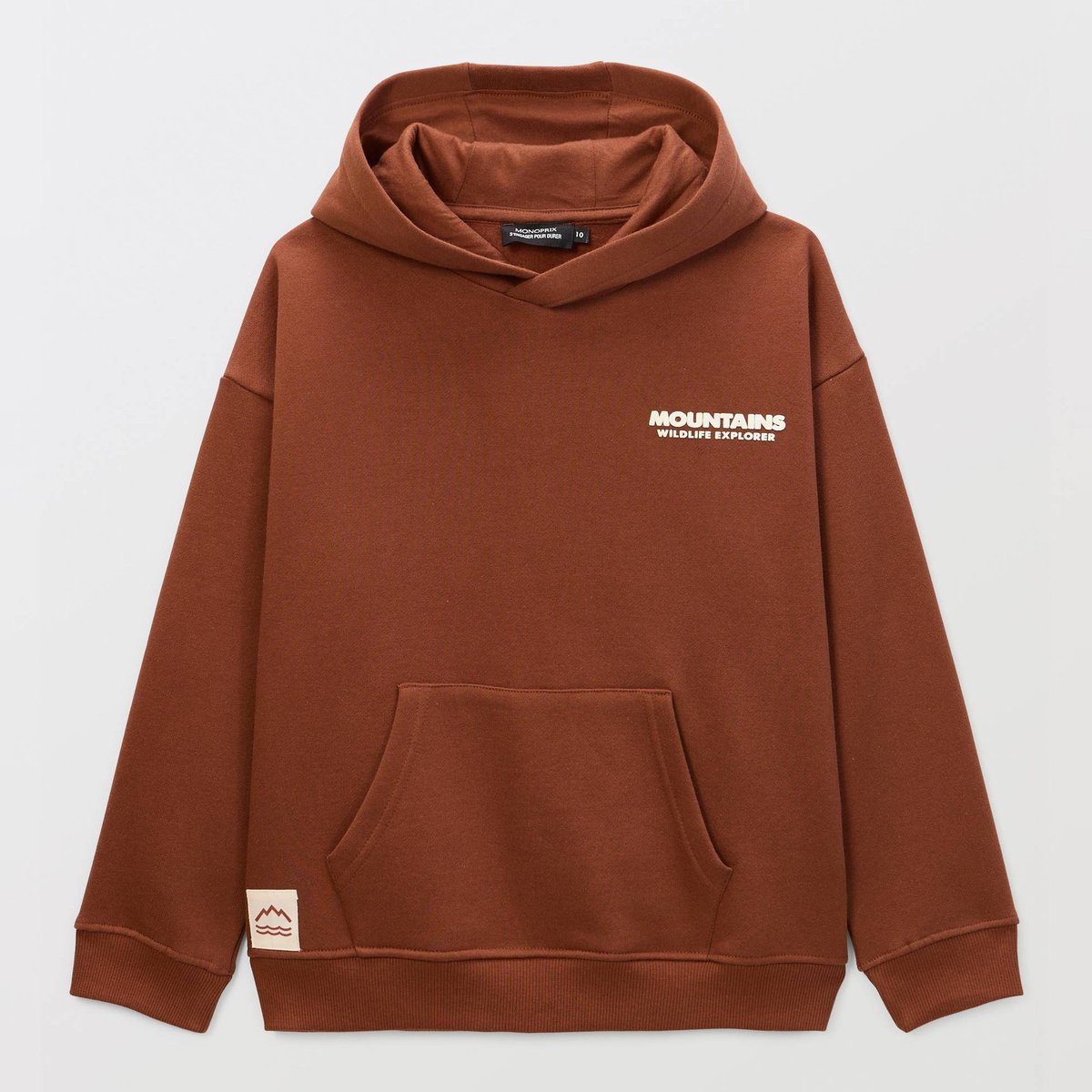 Sweat col rond imprimé en coton bio cheval, MONOPRIX