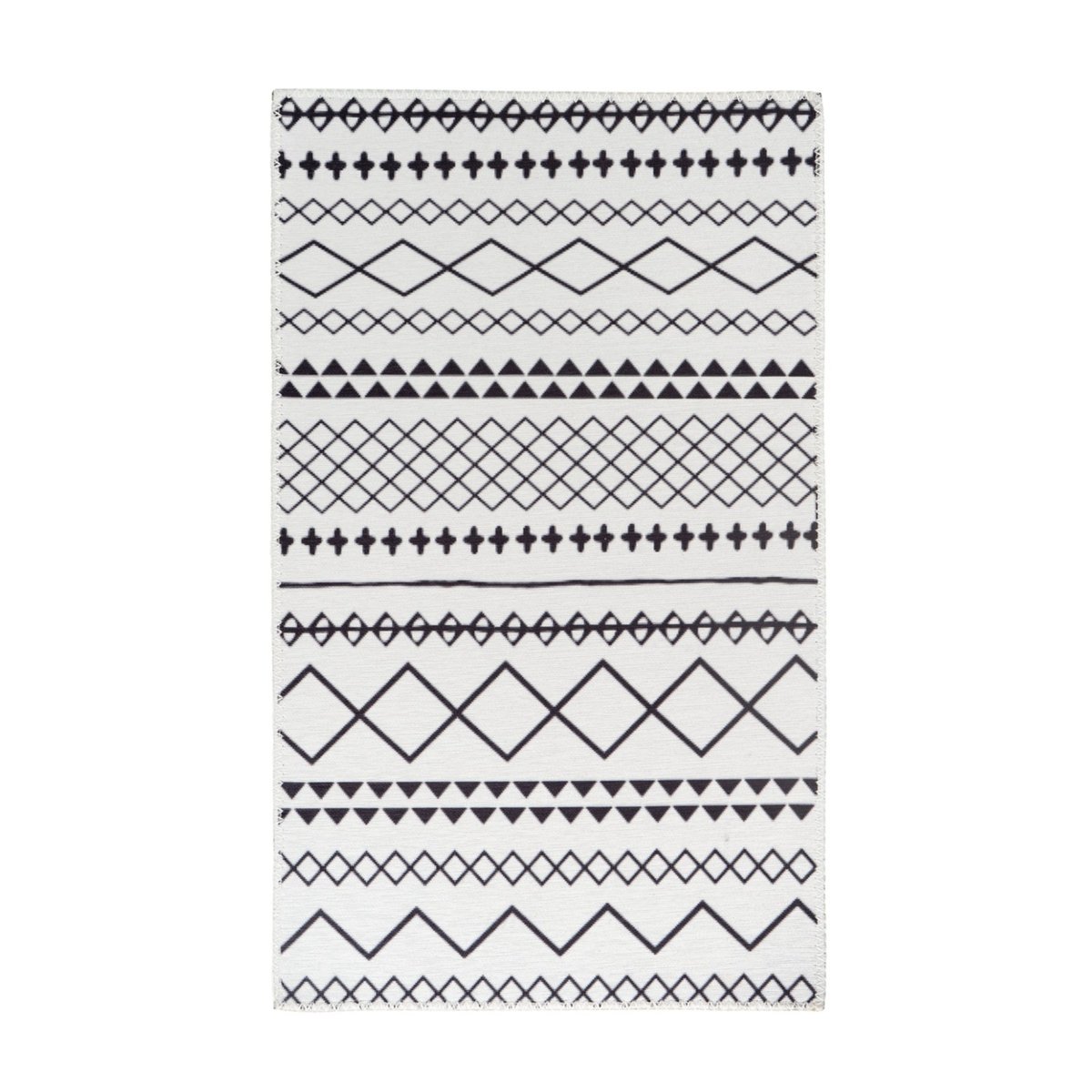 Tapis berbère géométrique, COLLECTION MAYA blanc et noir, ARTE ESPINA
