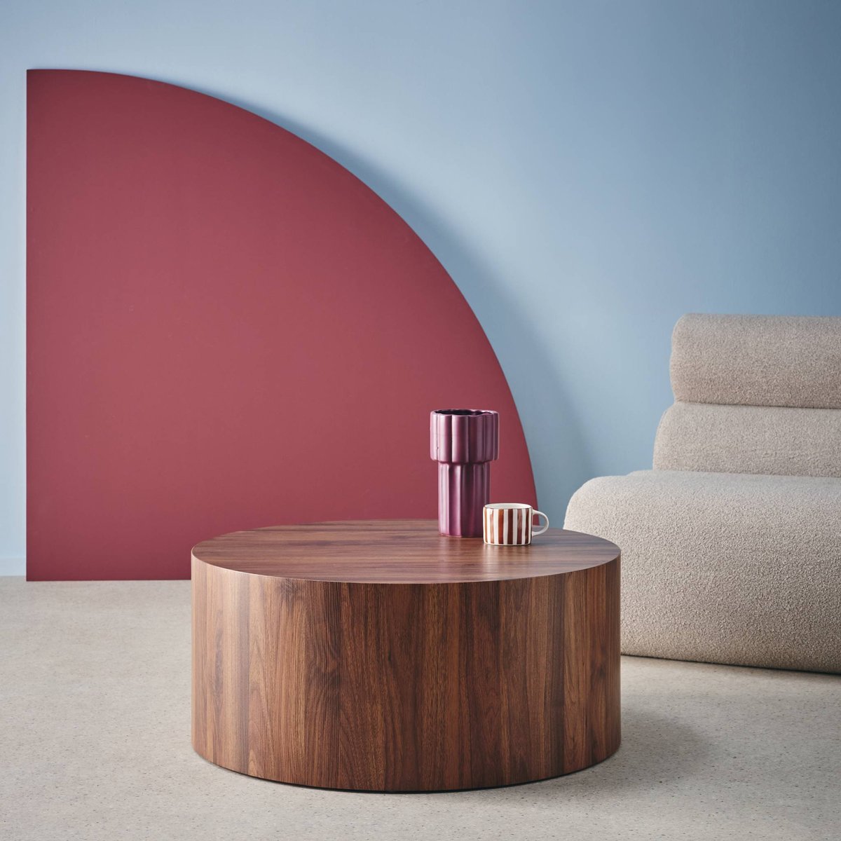 Table basse ronde DELOS noyer, SWEEEK