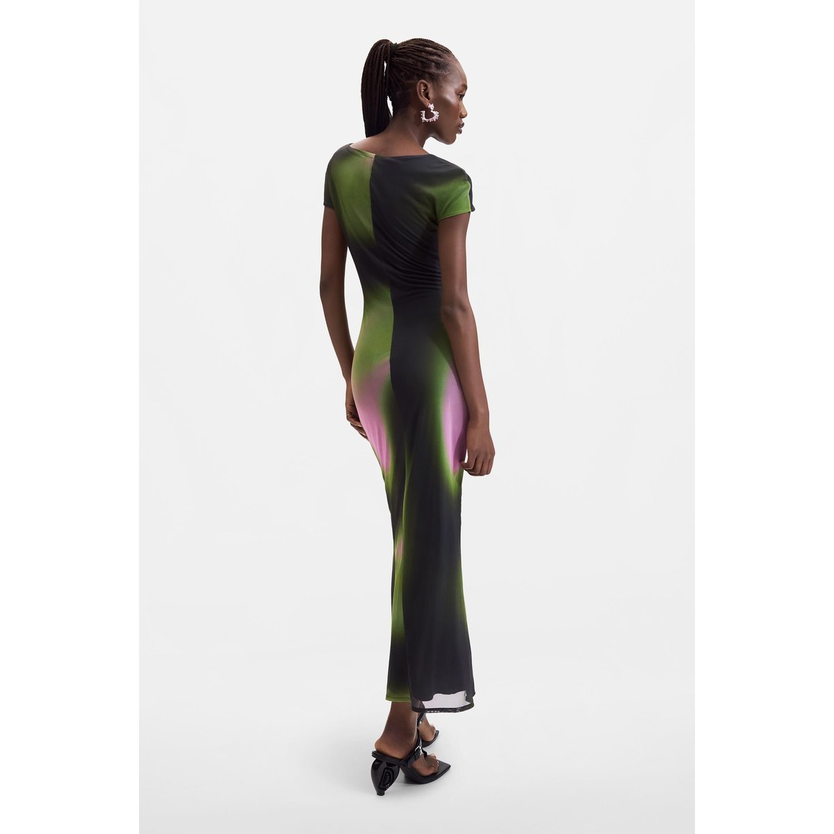 Robe en tulle dégradé noir, DESIGUAL