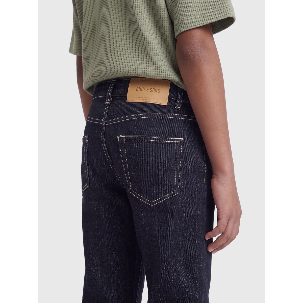 Jean À Coupe Ample dark blue denim, ONLY & SONS JUNIOR