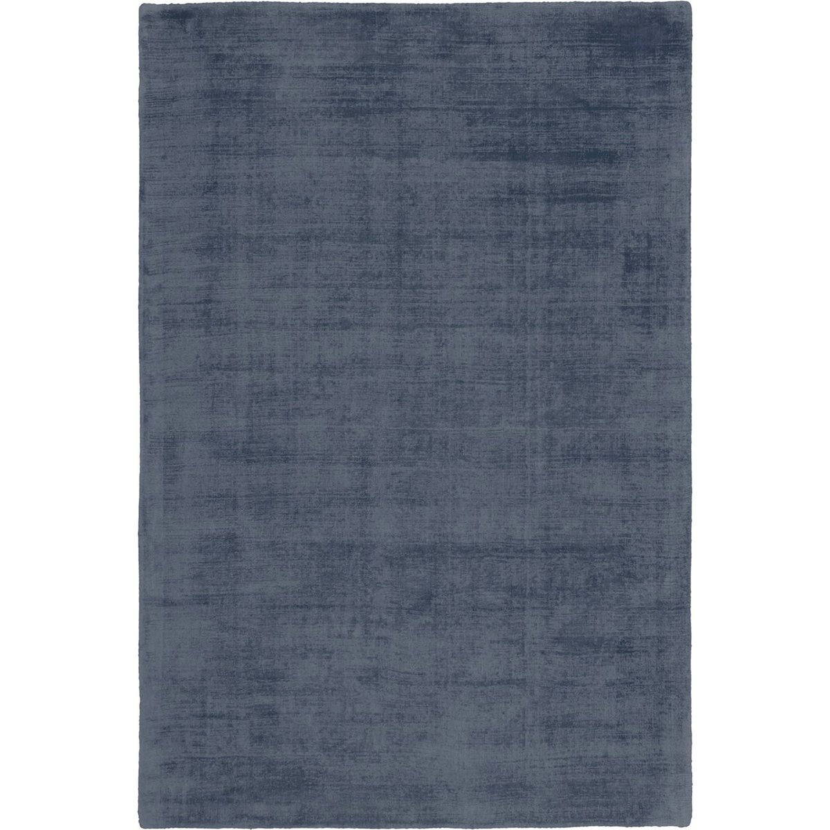 Tapis rectangulaire en viscose tissé main bleu denim foncé patiné, ARTE ESPINA