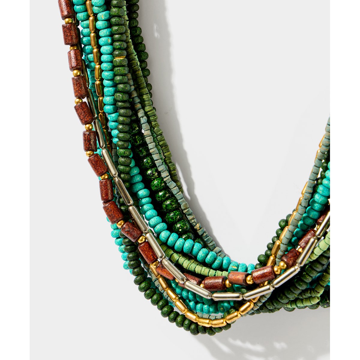 Collier à Rangs Grosses Perles multicolore vert, JOE BROWNS