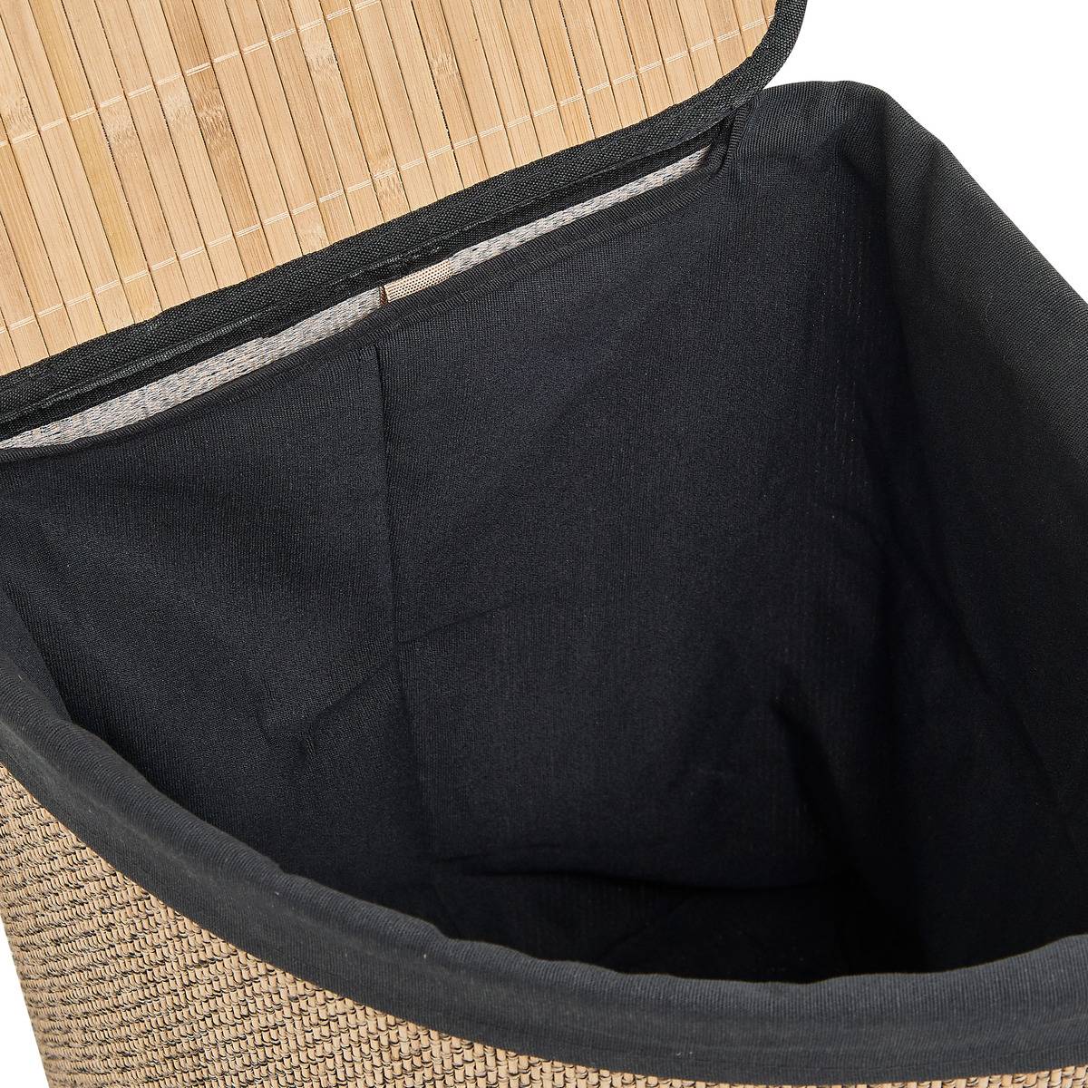 Panier à linge d'angle 48L STEMY marron, 5FIVE SIMPLY SMART