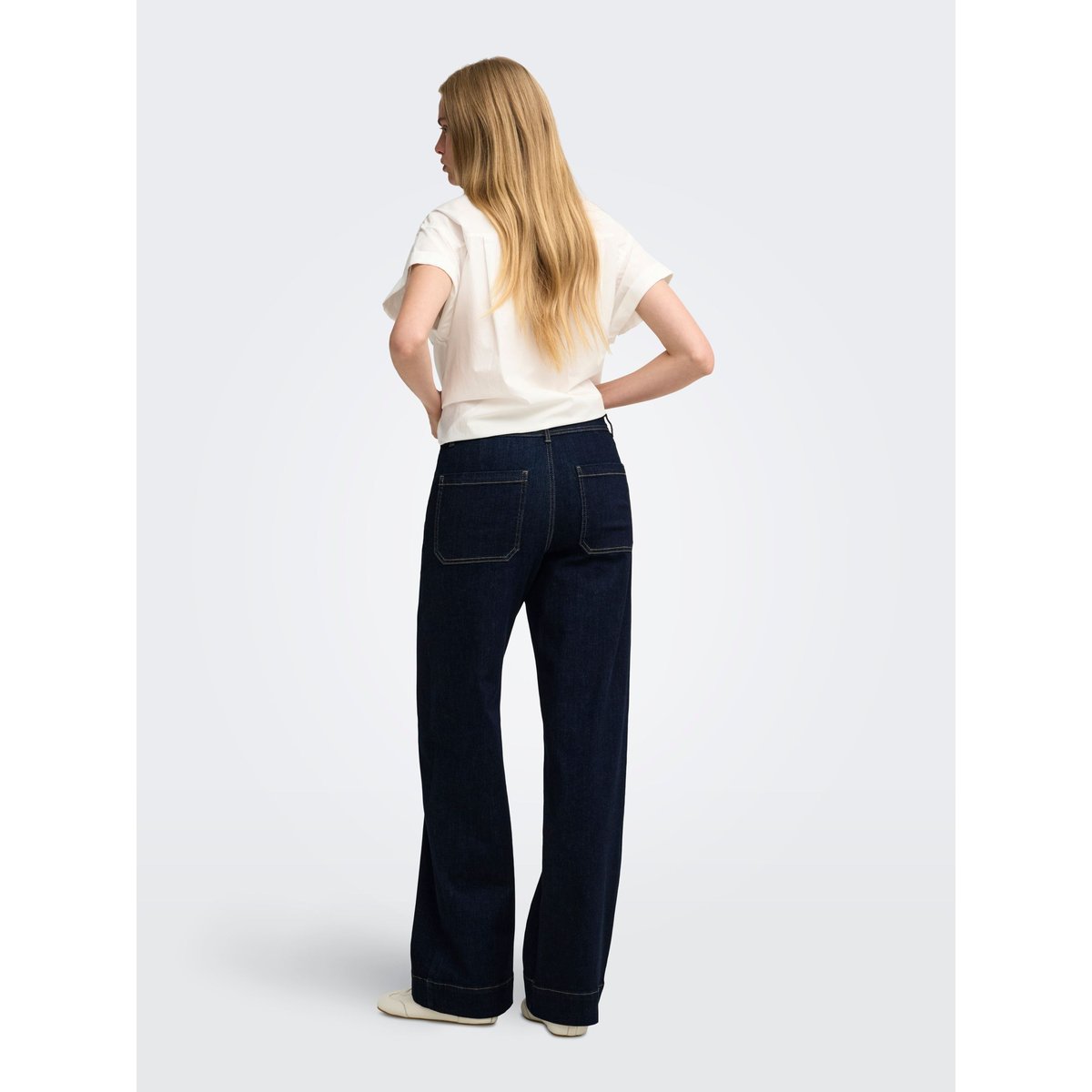 Jean À Jambe Large dark blue denim, ONLY