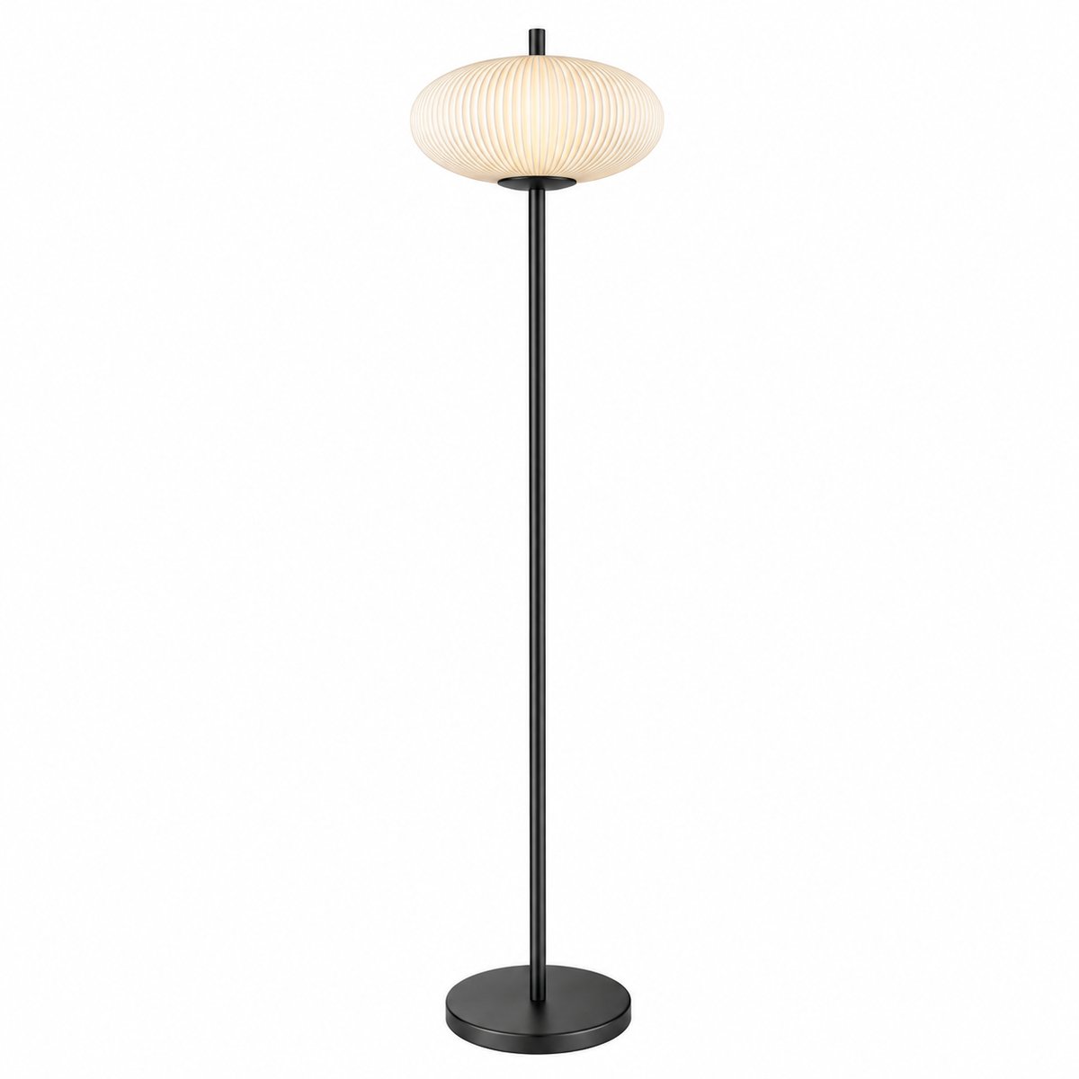 Lampadaire, métal et verre opalin, ARIA noir, ALTASSINA