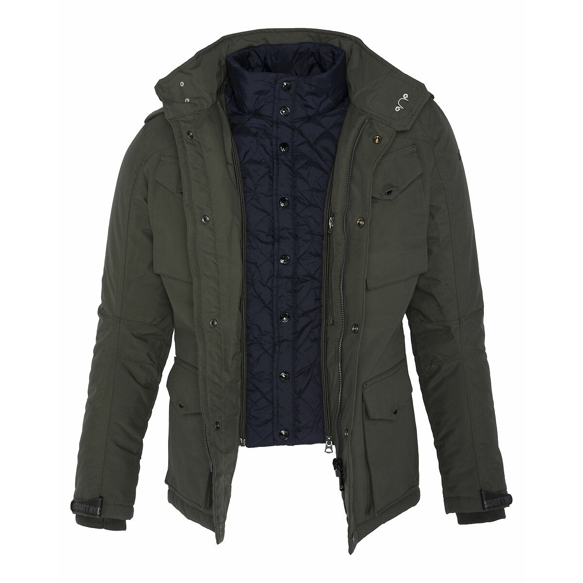 Field Mid-Length Mid-Season Jacket khaki, SCHOTT