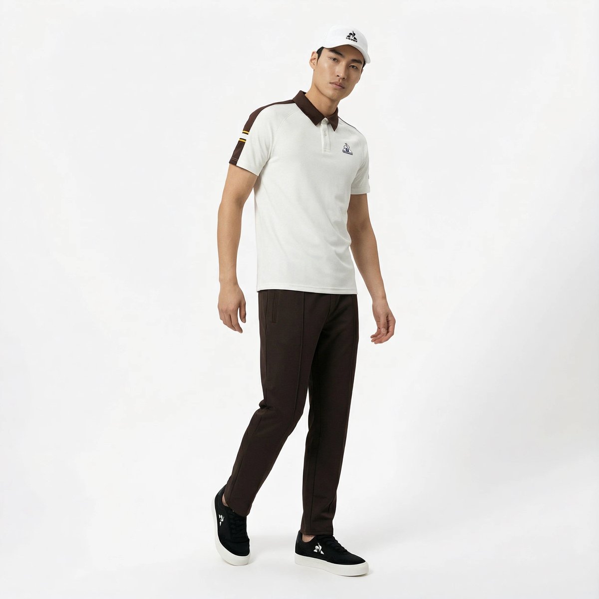 Polo Héritage marshmallow/molé, LE COQ SPORTIF