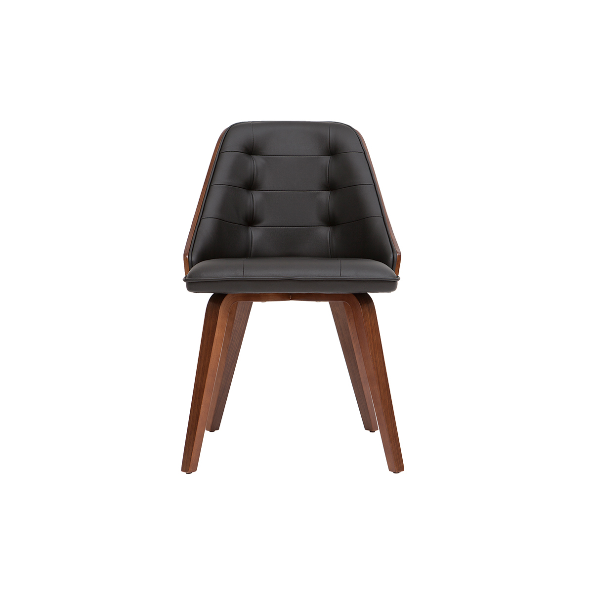 Chaise design FLUFFY noyer / noir, MILIBOO