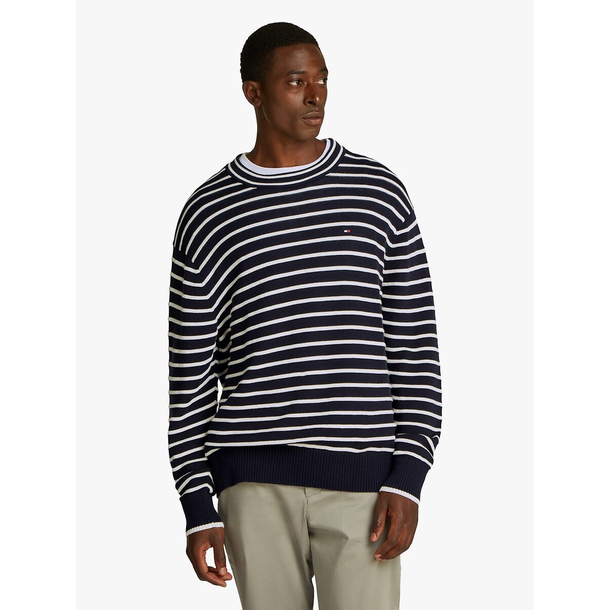 Pull col rond marinière bleu/blanc, TOMMY HILFIGER