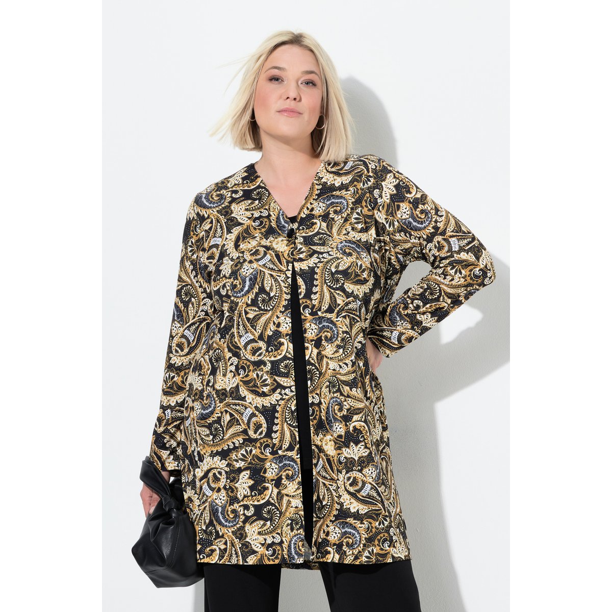 Veste en jersey motif cachemire noir, ULLA POPKEN