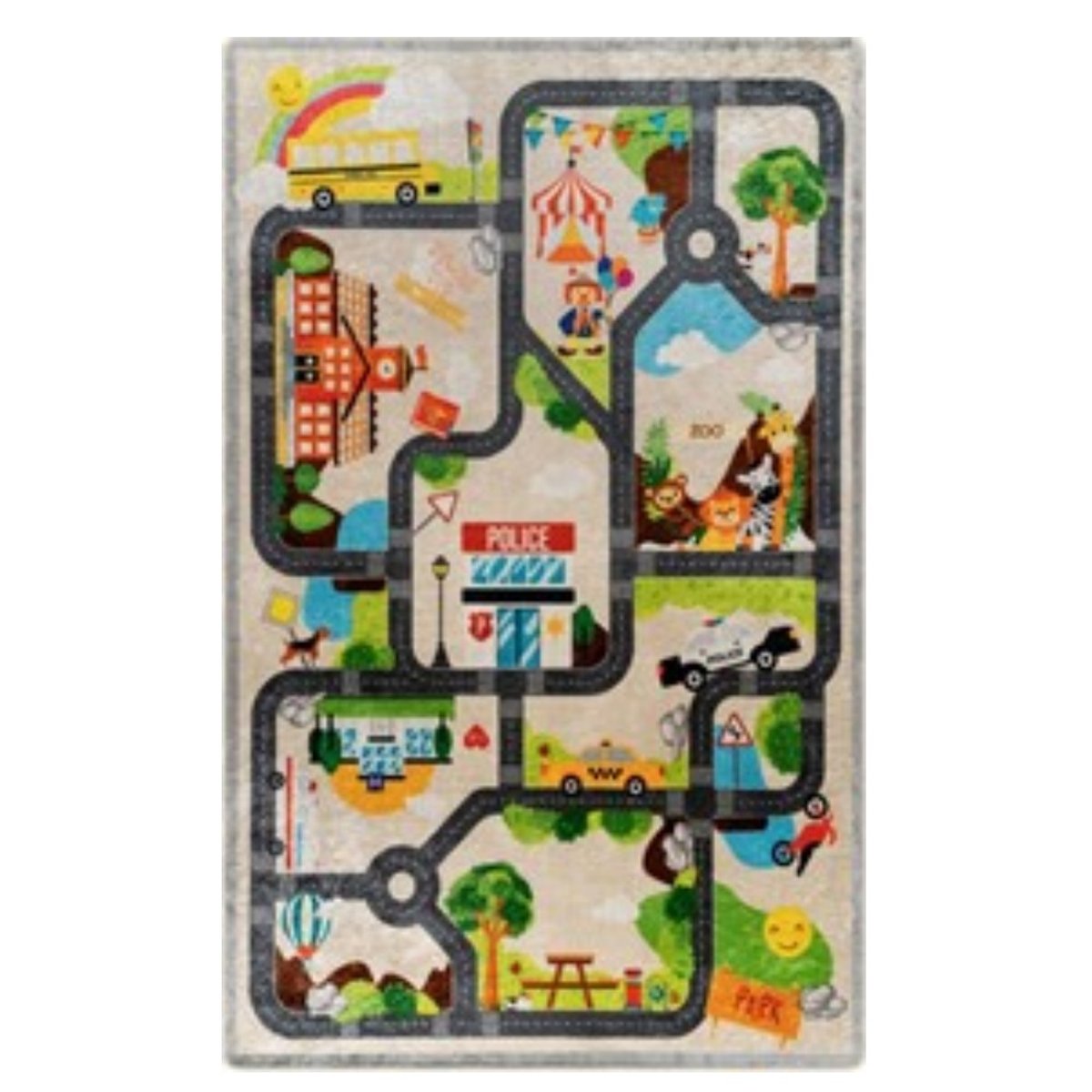 Tapis chambre enfant Circuit Beige beige, EDEN