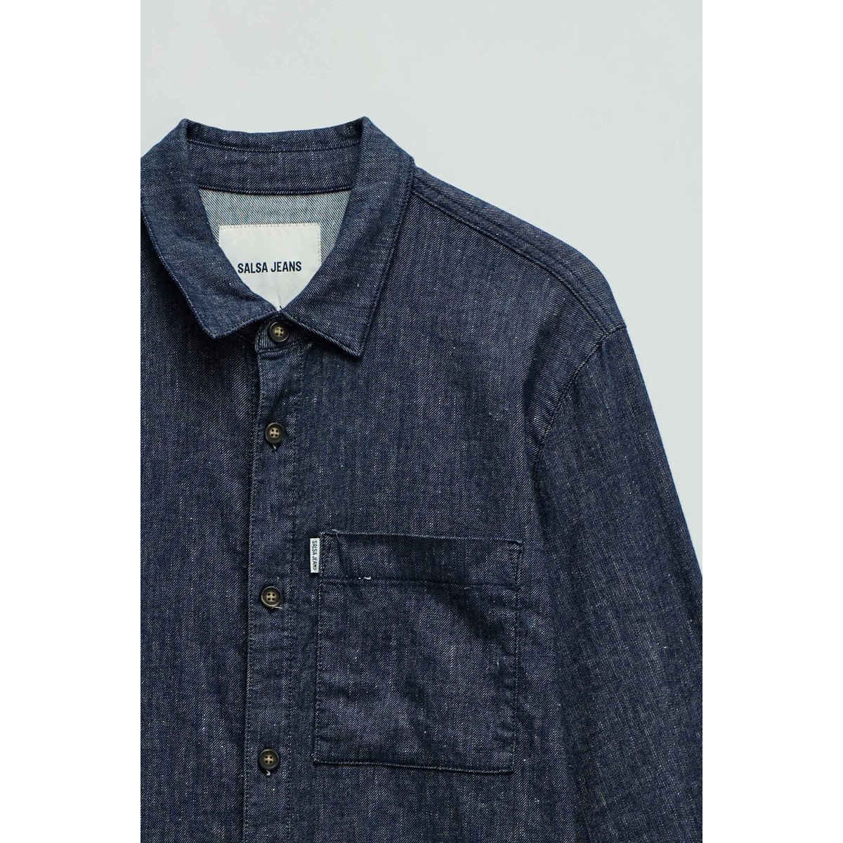 CHEMISE EN LIN bleu foncé, SALSA JEANS