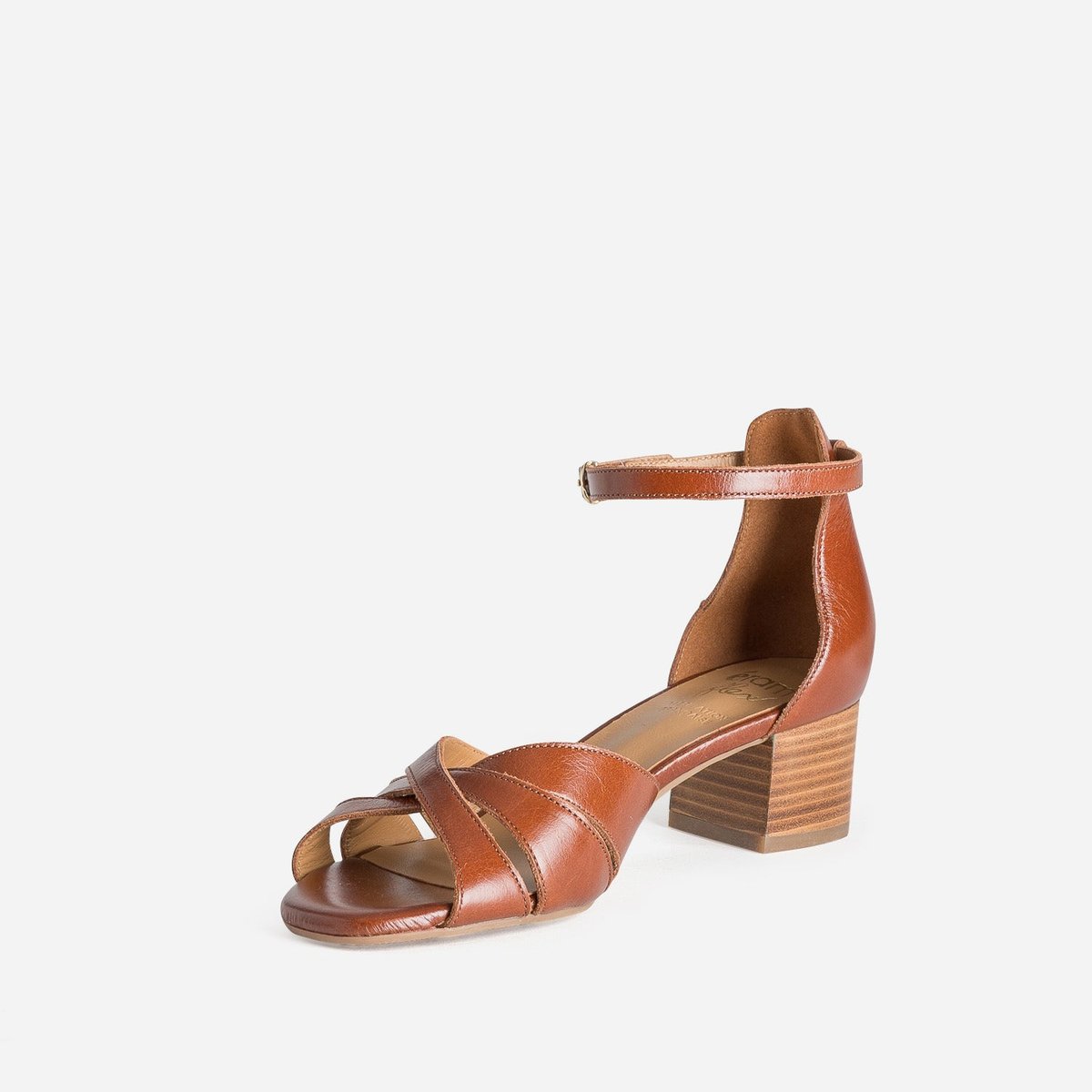 Sandale À Talon en cuir TAMICA cognac, ERAM