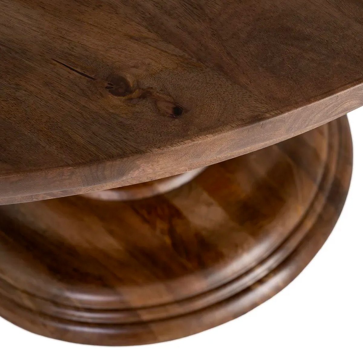 Table à manger classique ronde bois de manguier 120x120x77cm bois, WADIGA