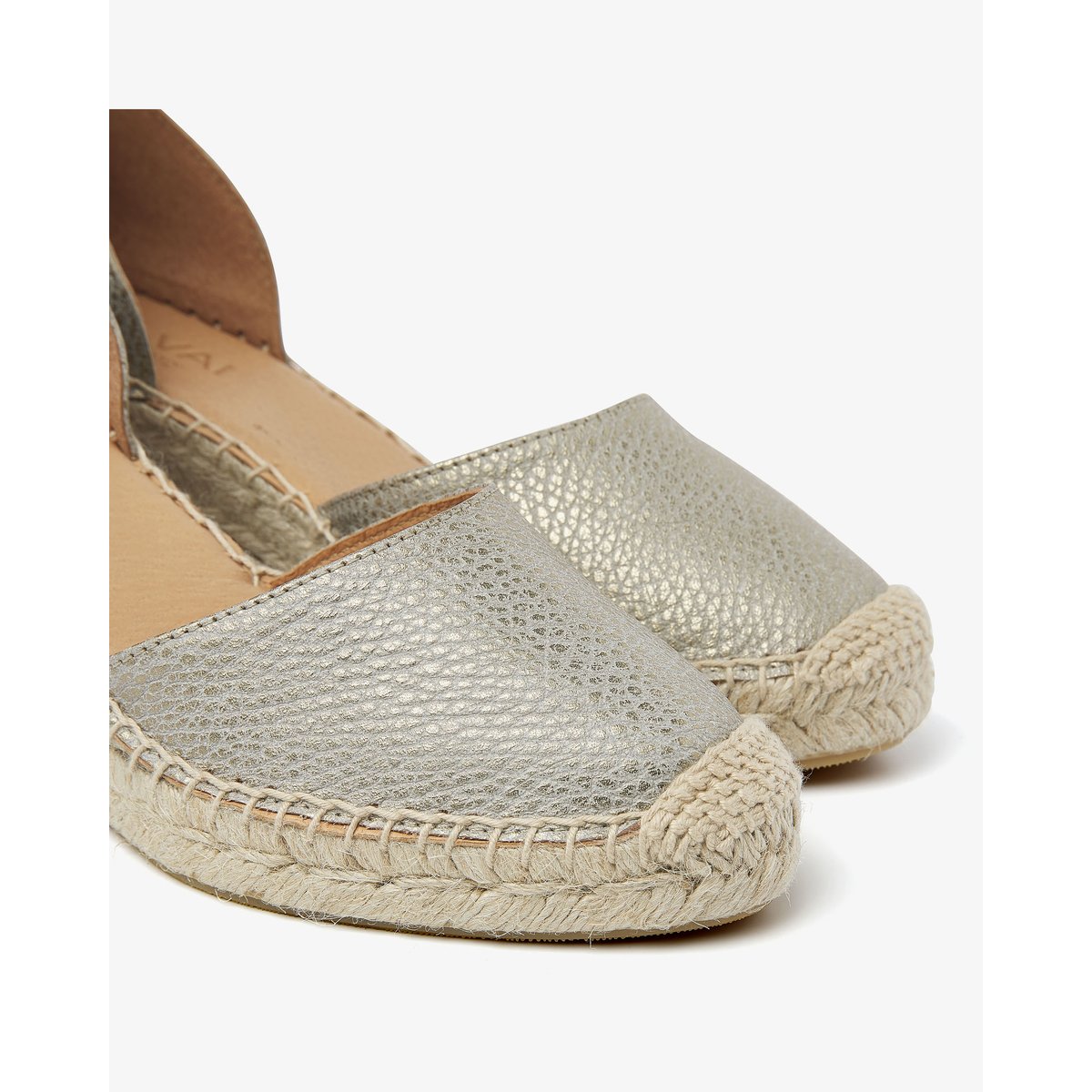 Espadrilles FLORA BRAID gris métallisé, VIA VAI