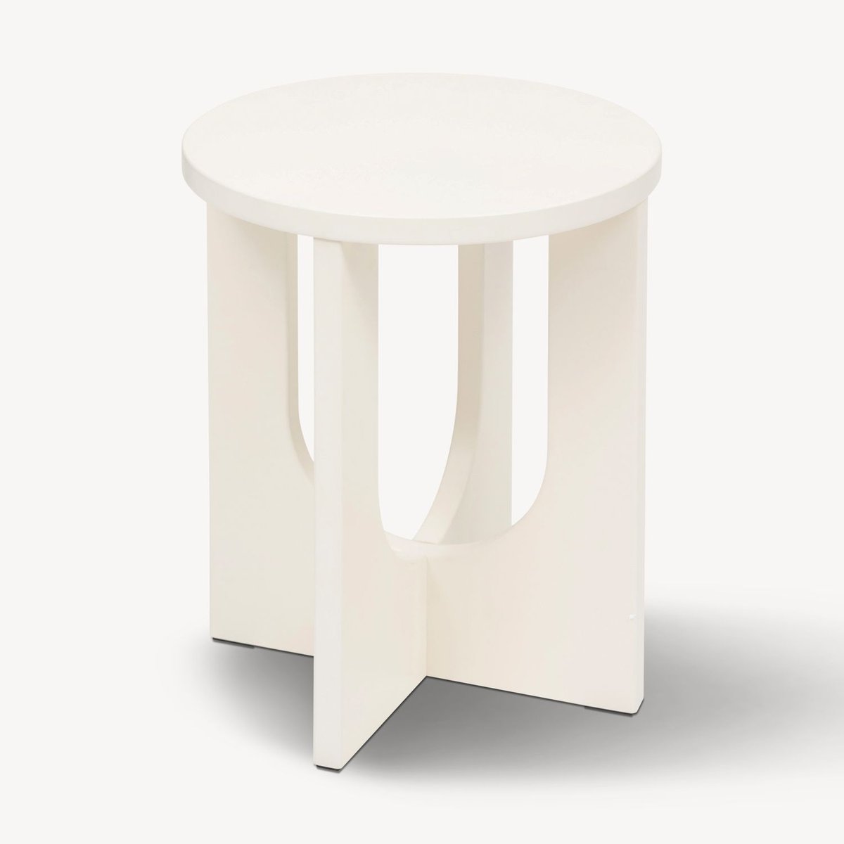 Table d'appoint piètement croisé en bois BLOOM ivoire, ATMOSPHERA