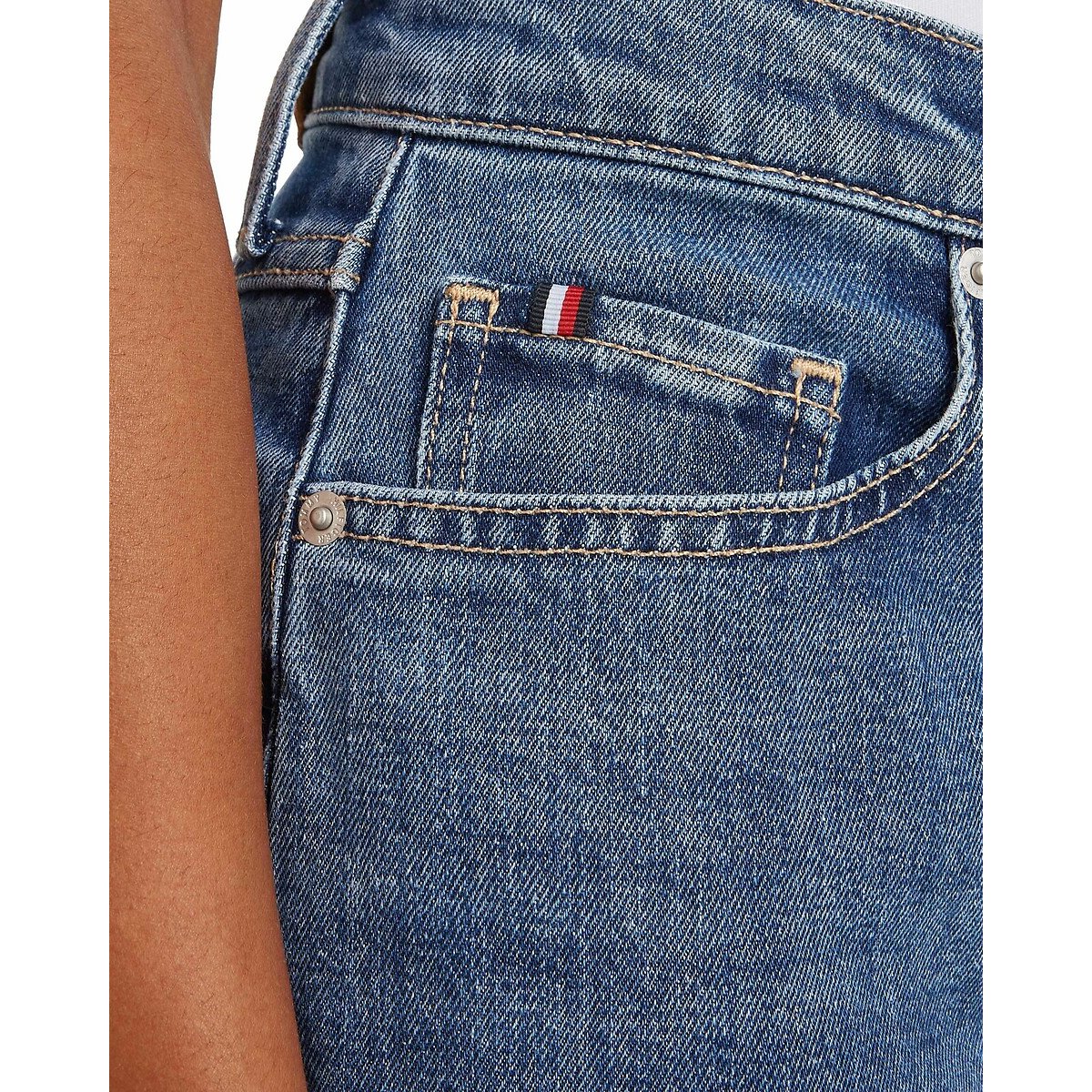 Rechte jeans in stretch denim jeansblauw, TOMMY HILFIGER
