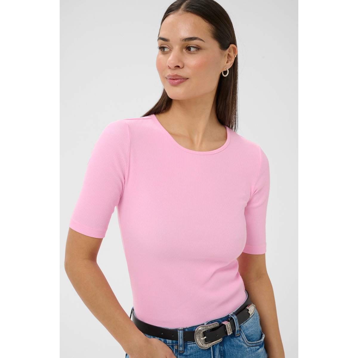 T-shirt rose pink frosting, KAFFE
