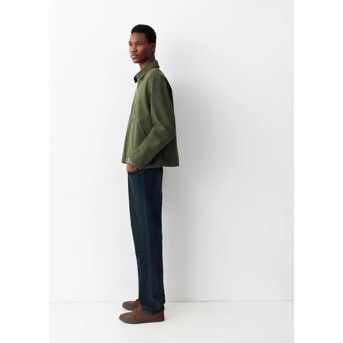 Jean droit en velours côtelé bleu marine, MANGO TEEN