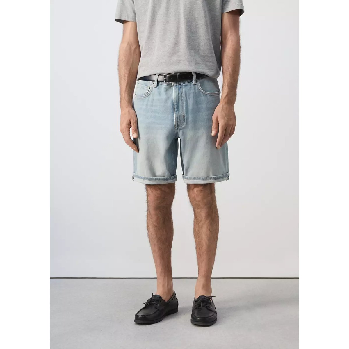 Bermuda en jean slim fit bleu clair, MANGO MAN