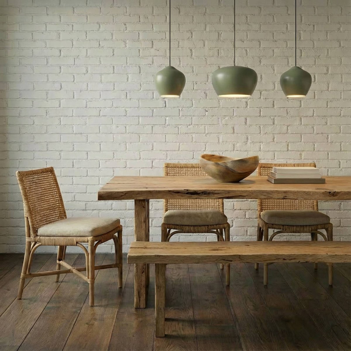 Suspension en métal scandinave, Malisa vert clair, blanc, LUCANDE