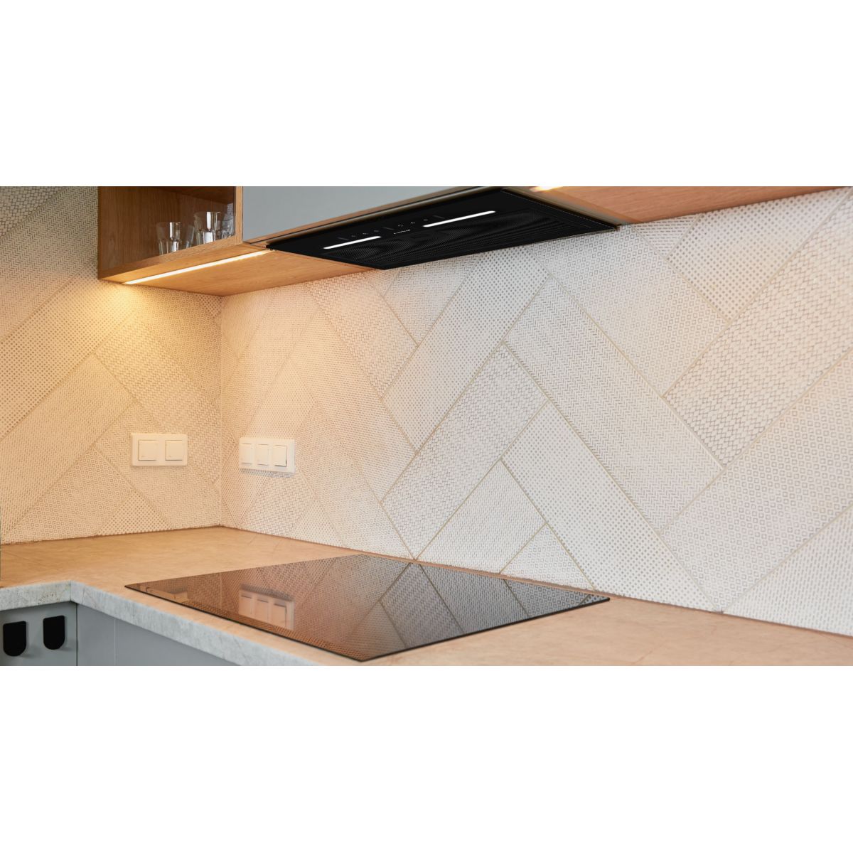 Hotte encastrable AHGG551BK couleur unique, AIRLUX