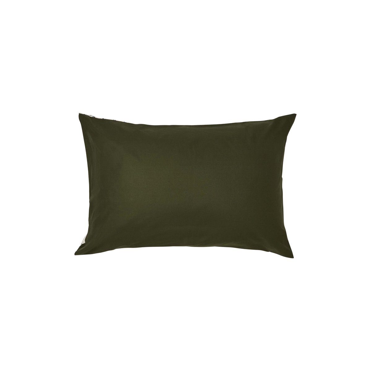 Taie d'oreiller rectangulaire coton Neo kaki myrtille NÉO kaki/myrtille, CARRE BLANC