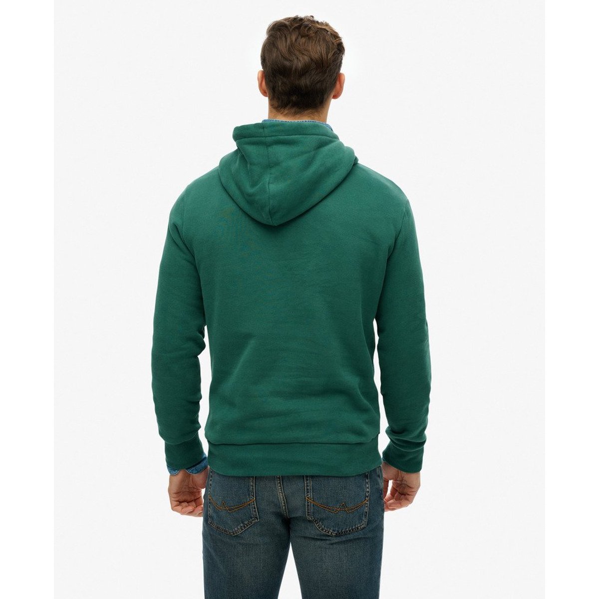 Sweat à capuche Leather & Boot Co Script vert émail, SUPERDRY