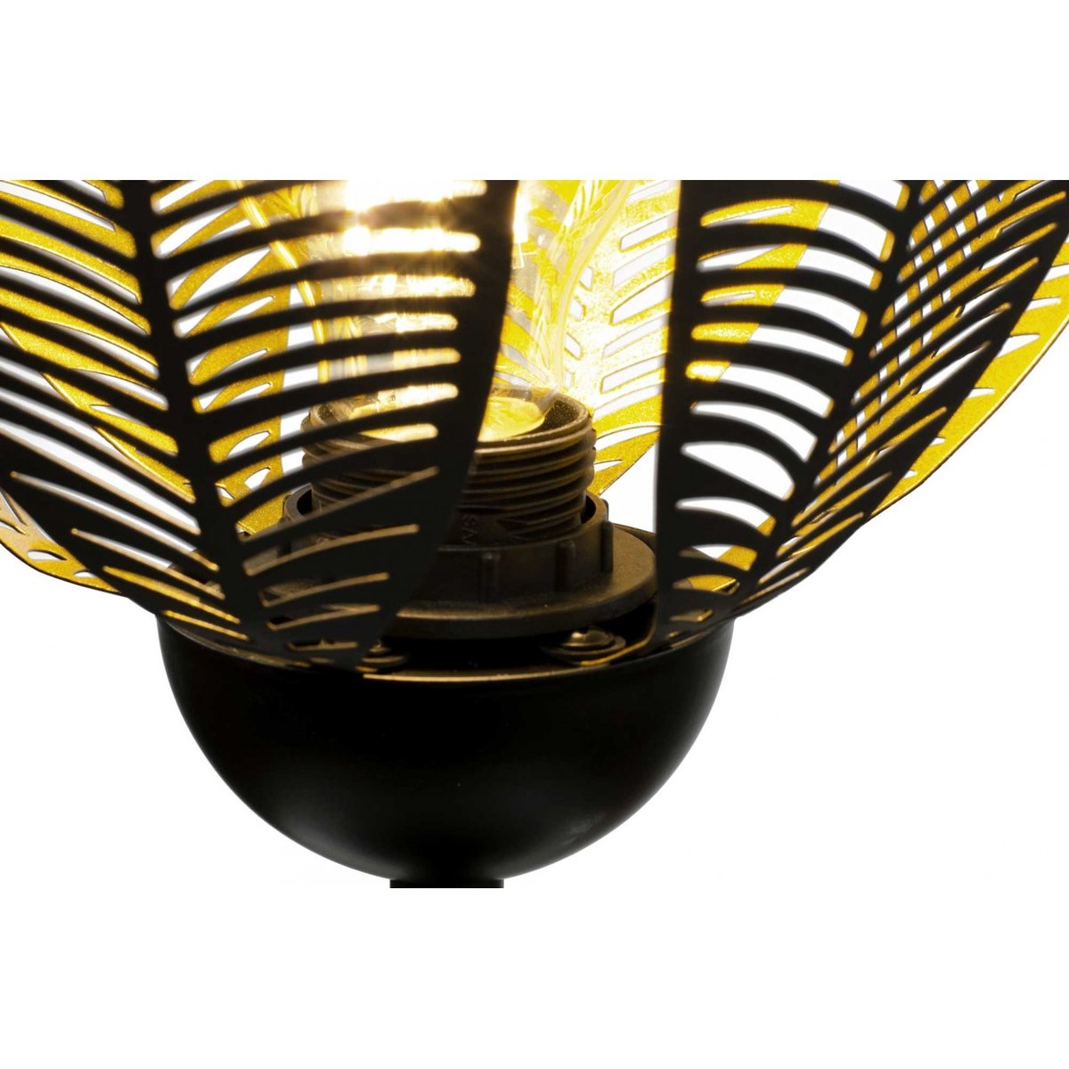 Lampe à poser en métal perforé, VESCA noir intérieur doré, C-CREATION