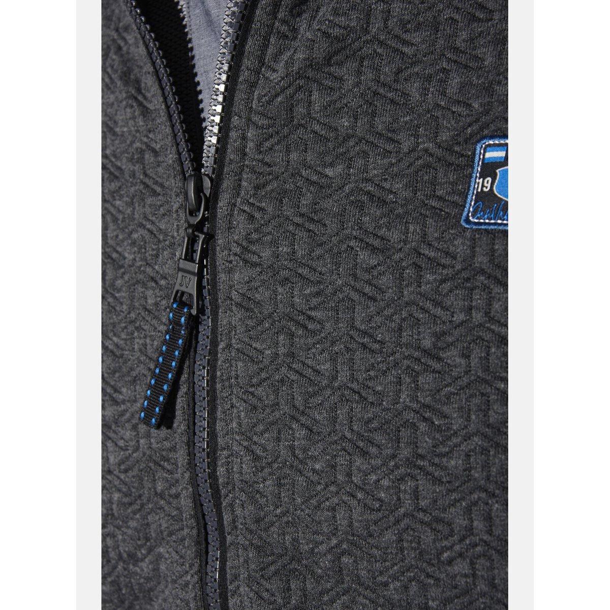 Veste en molleton LARSHEIM gris mélange, JAN VANDERSTORM