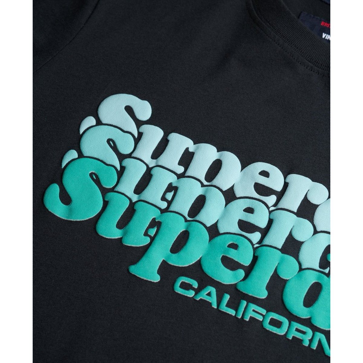 T-shirt Stacked noir de jais, SUPERDRY