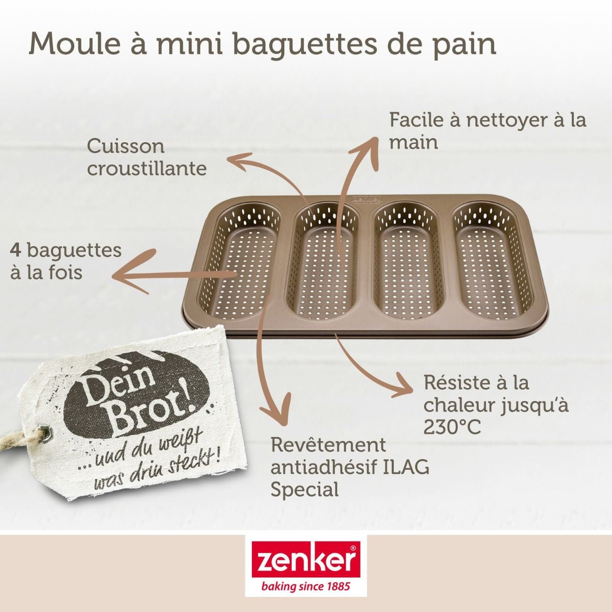 Set de 5 ustensiles de pâtisserie moule à gâteaux MOJAVE GOLD or, ZENKER