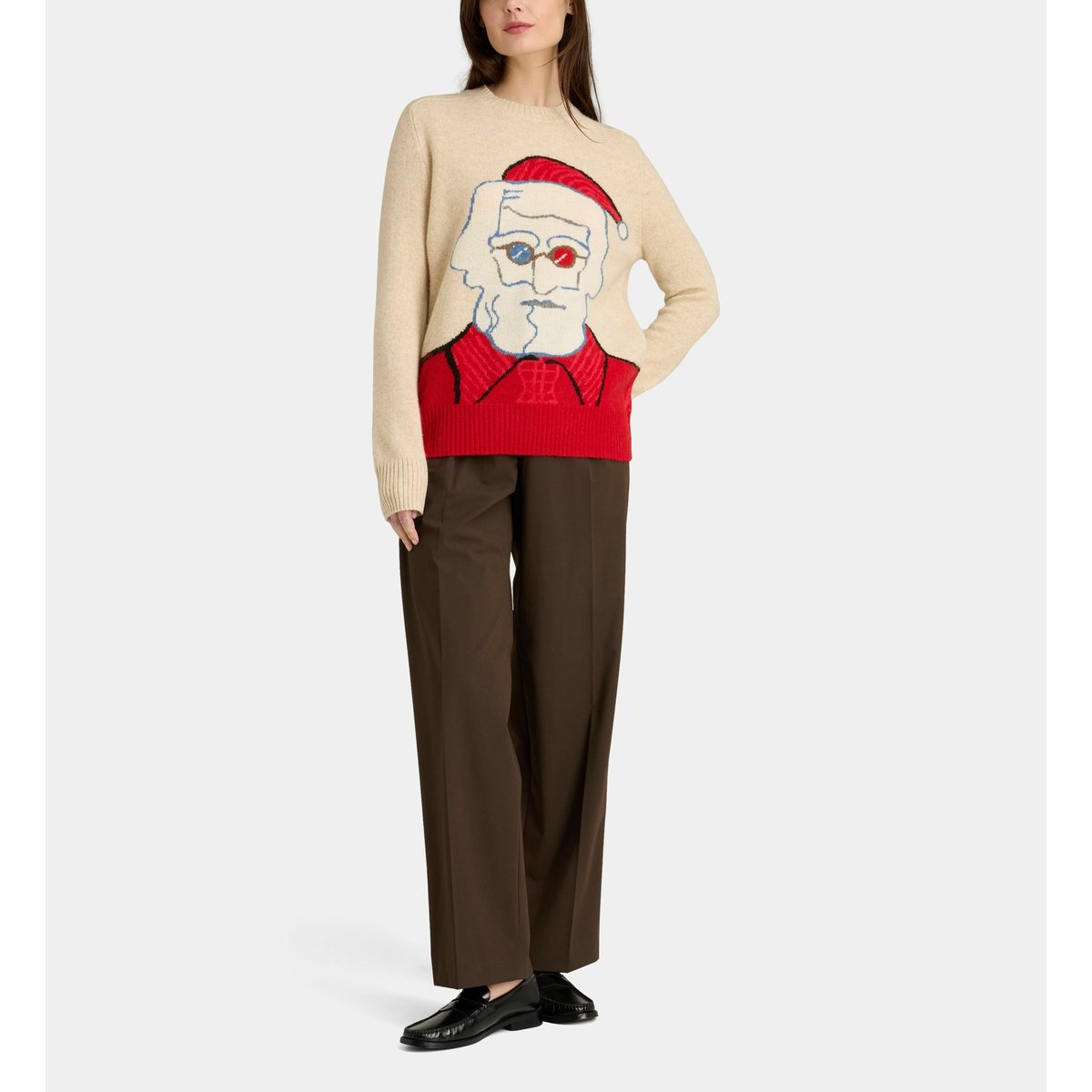 Pull de noël en laine écru, GALERIES LAFAYETTE