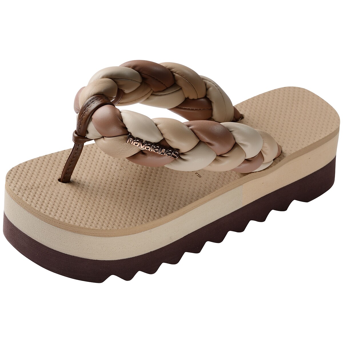 Top High Chuncky Boho flip flops brown, HAVAIANAS