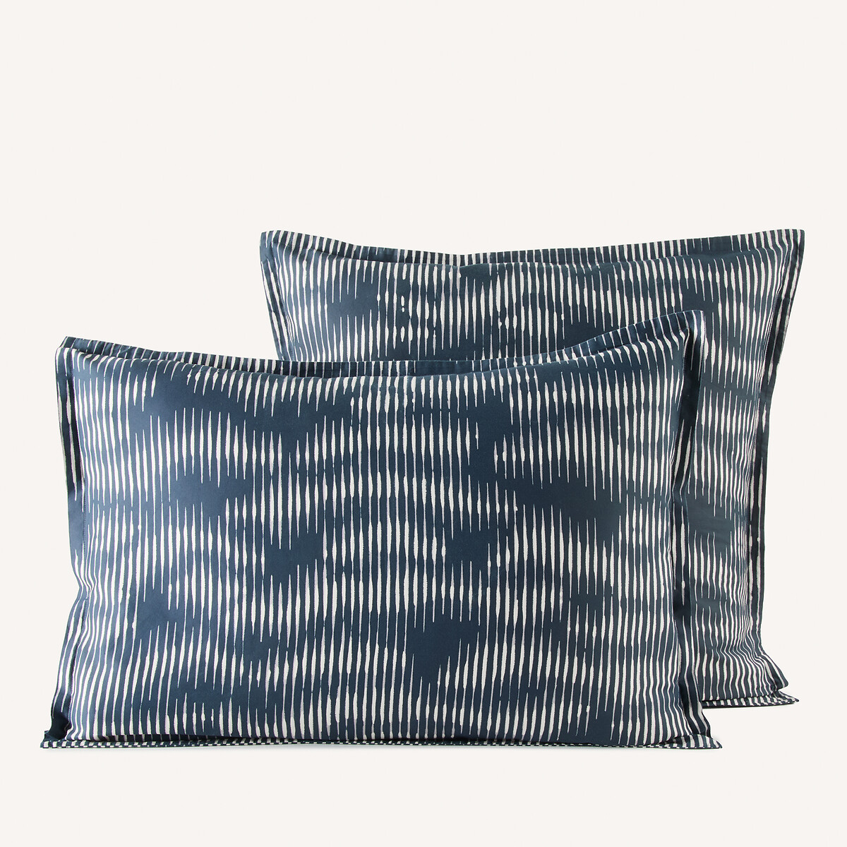 Taie d'oreiller en satin de coton lavé, VITTORE bleu nuit, AM.PM