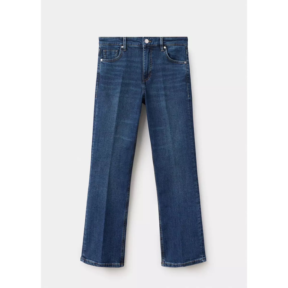 Jean Sienna flare crop bleu foncé, MANGO