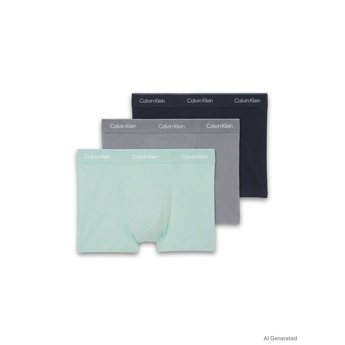 Lot de 3 boxers relaxed avec pinces - Icon Cotton Stretch noir + gris + vert, CALVIN KLEIN UNDERWEAR
