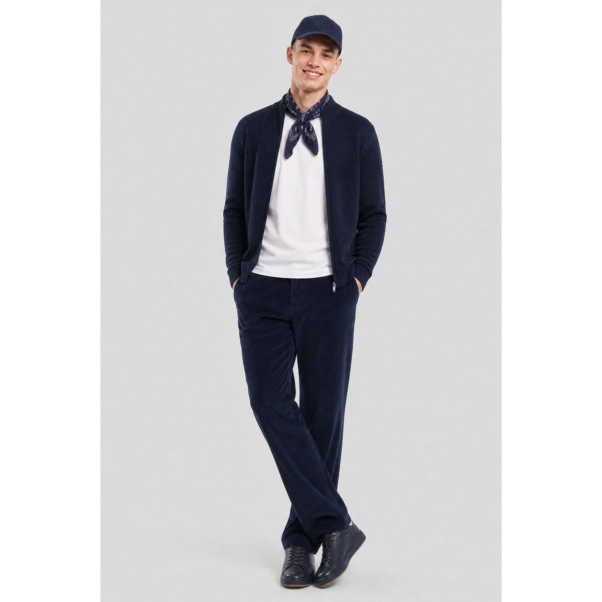 Cardigan en laine et acrylique ERDEVEN rich navy, ARMOR-LUX