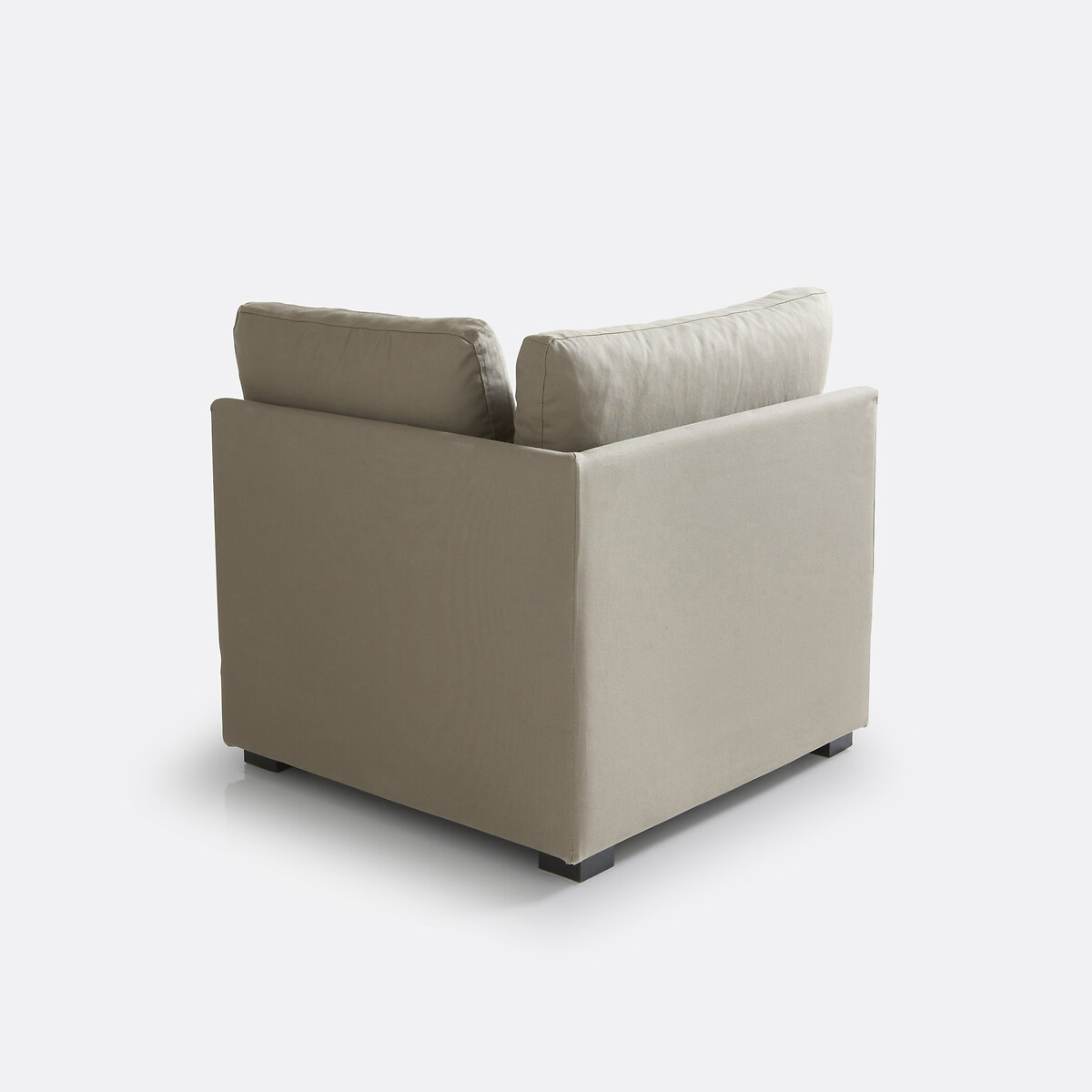 Chauffeuse d'angle coton, Robin marron taupe, SO'HOME