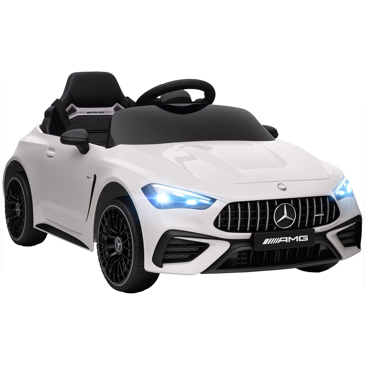 Voiture électrique à conducteur assis PP blanc, AIYAPLAY