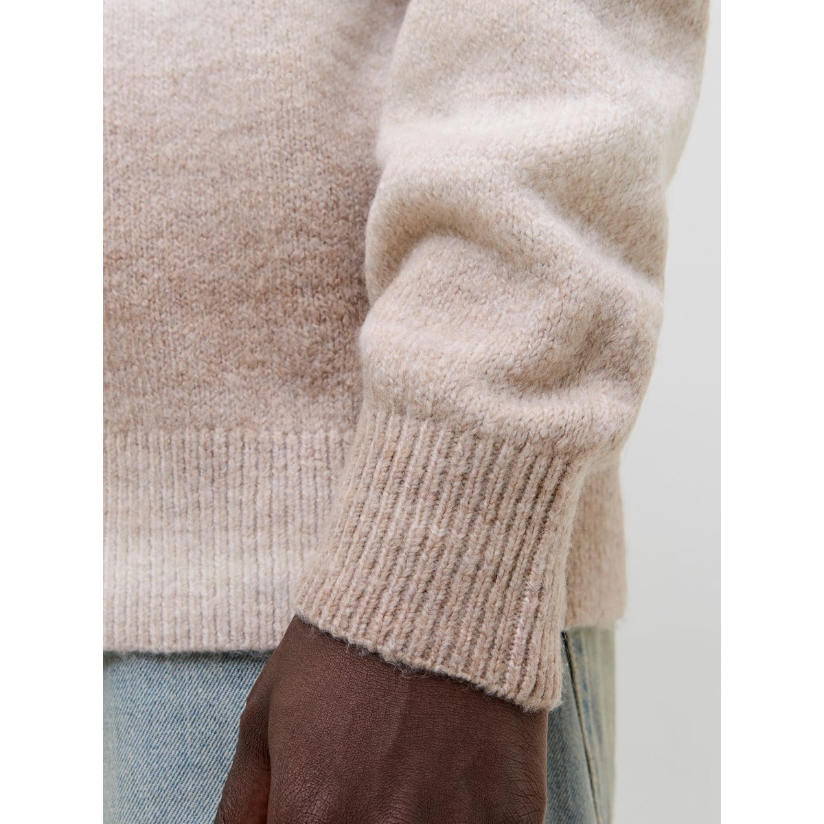 Pull En Maille marron - mocha meringue 1, JACK & JONES