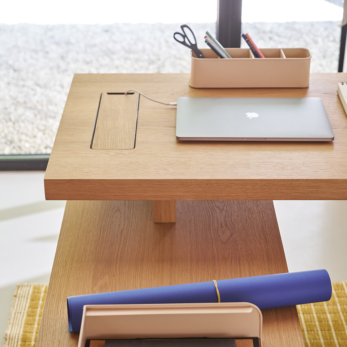 Plateau de bureau en plaqué chêne L200, Mikube chêne naturel, AM.PM