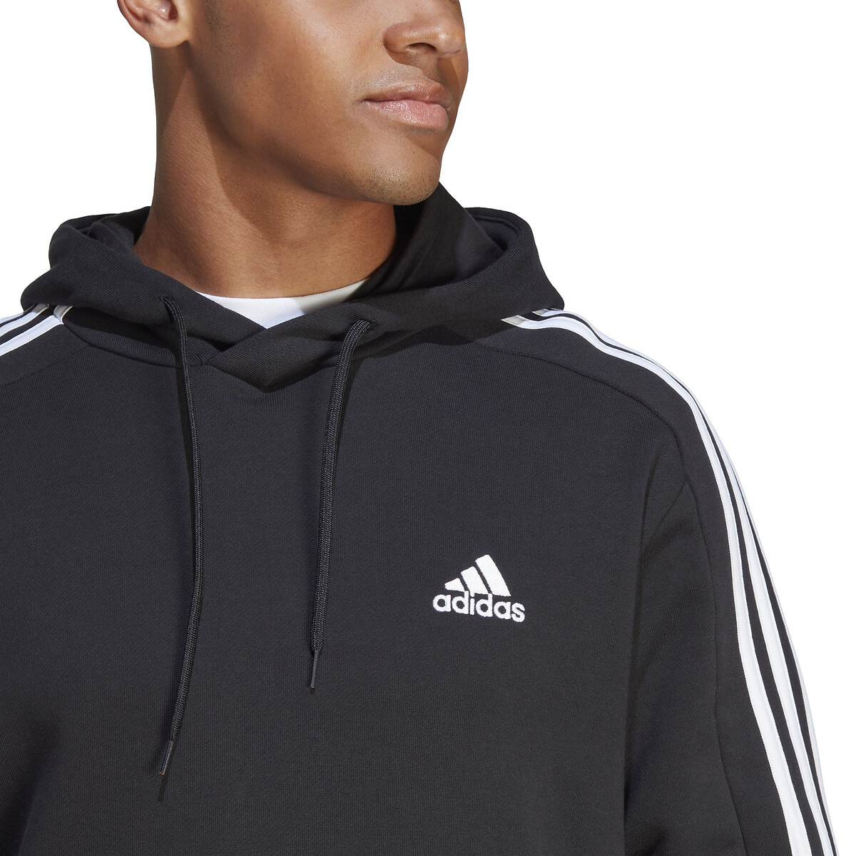 Sweat capuche à bandes noir, ADIDAS SPORTSWEAR