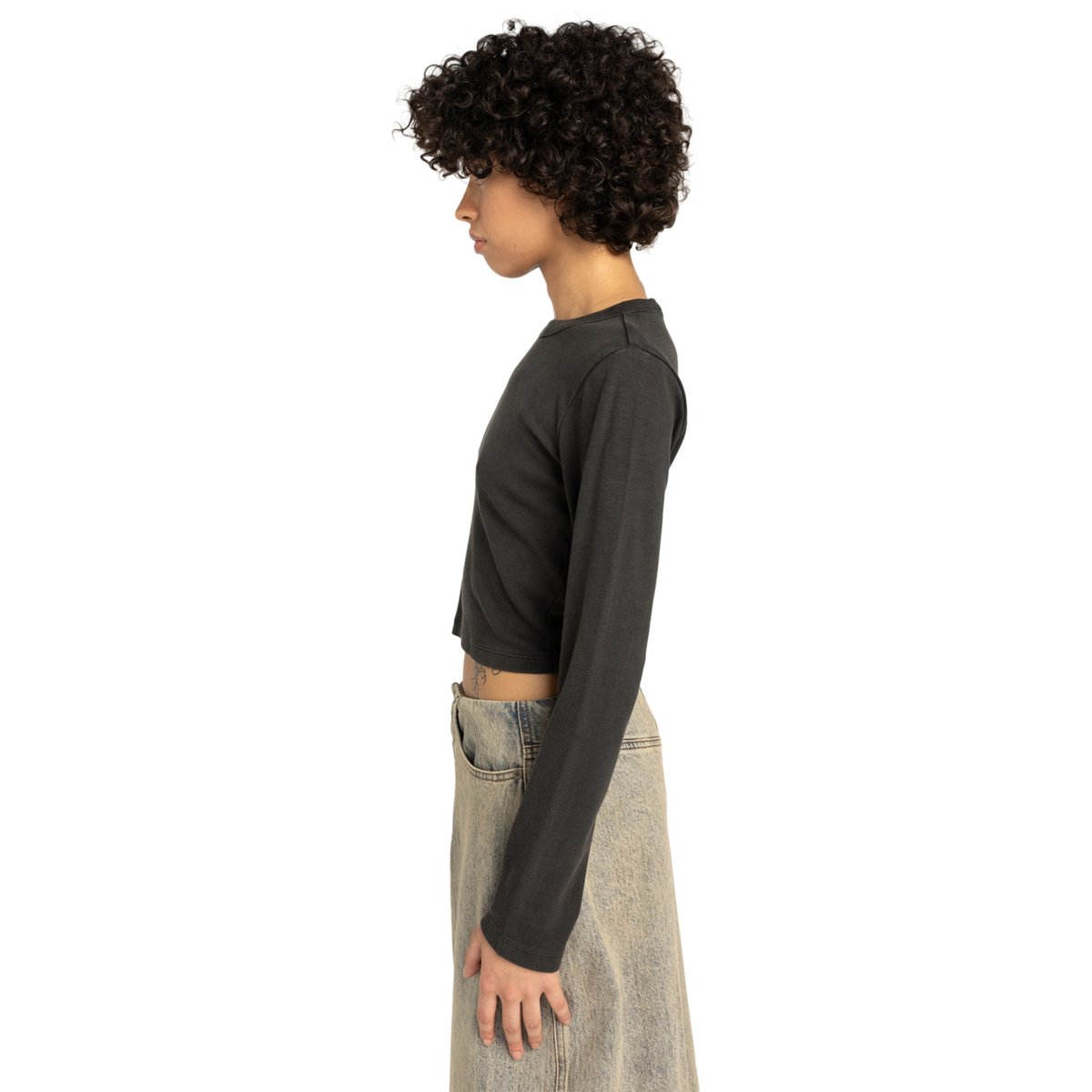T-shirt manches longues ICON CROP W noir off black, ELEMENT