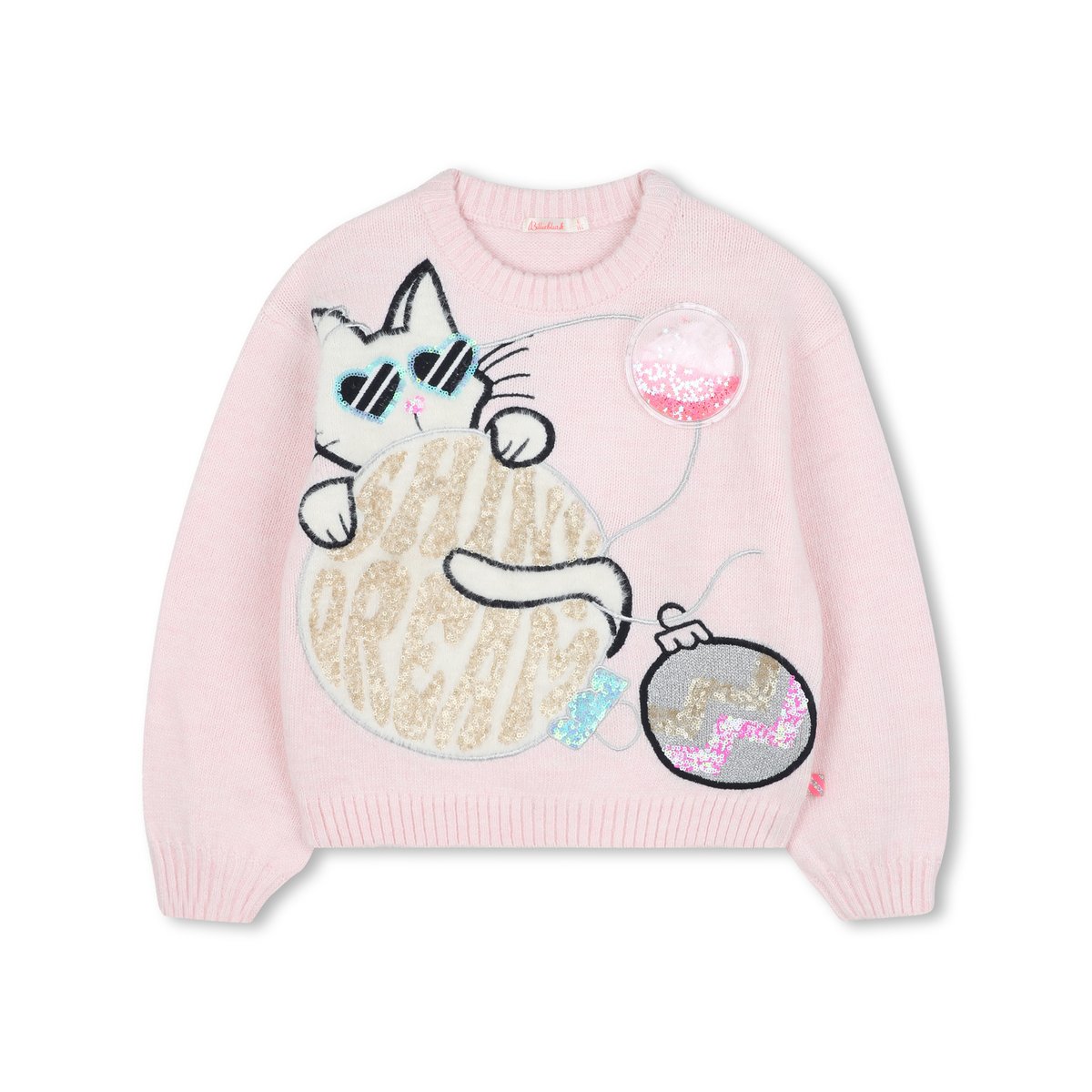 Pull de Noël tricoté rose courage, BILLIEBLUSH