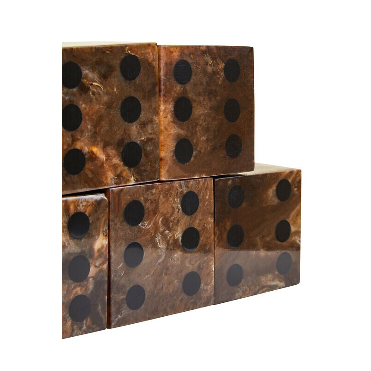 Decorative Five Dice Set in Brown/Black Finish brown , ÉDITÉ