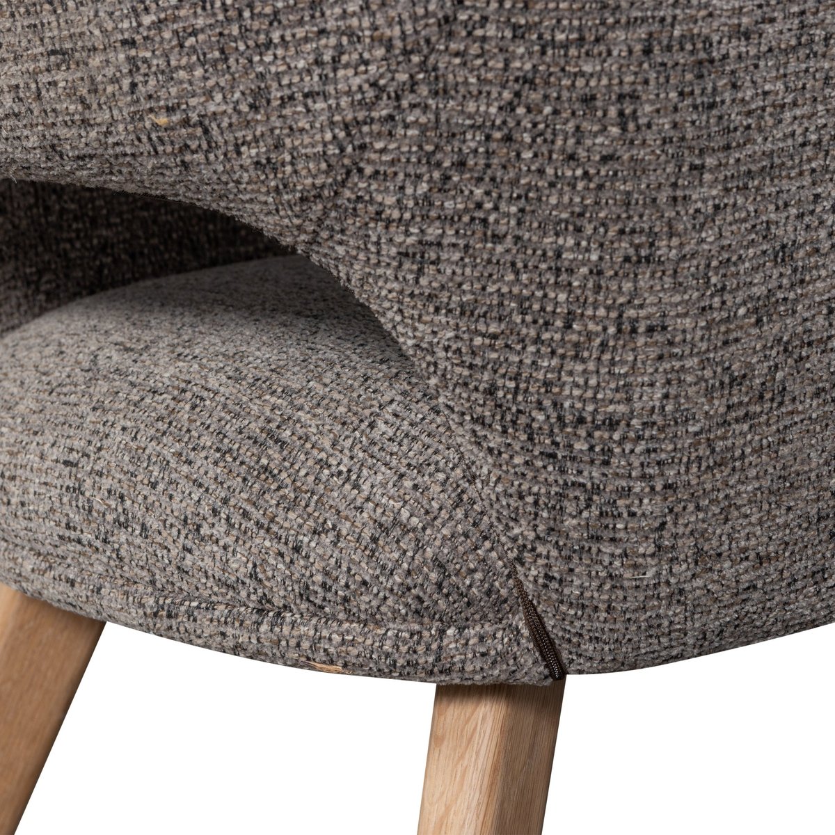 Lot de 2 chaises de table en polyester MURAT marron taupe, WOOOD