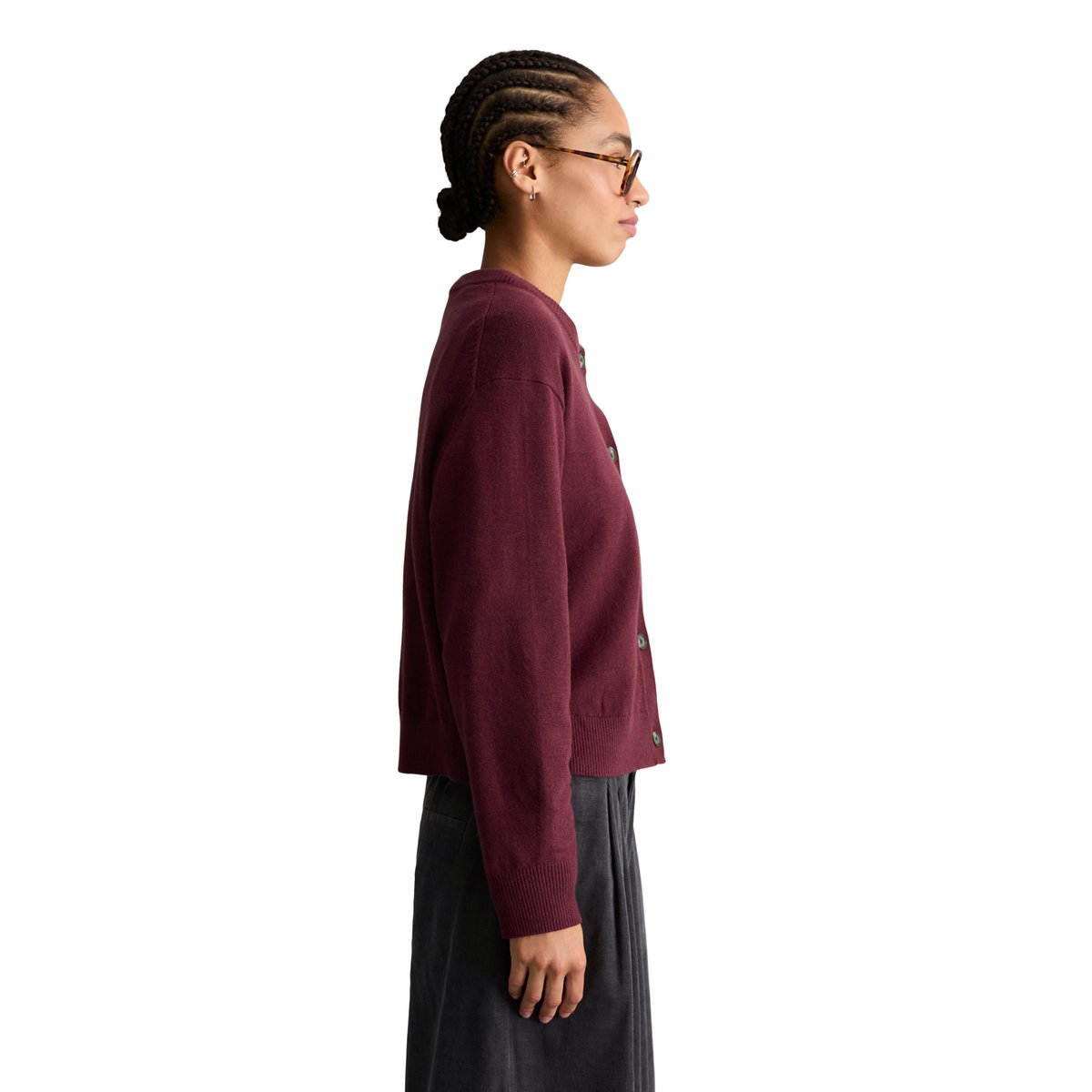 Cardigan coupe classique en Soft Cotton Stretch rouge, MARC O’POLO DENIM