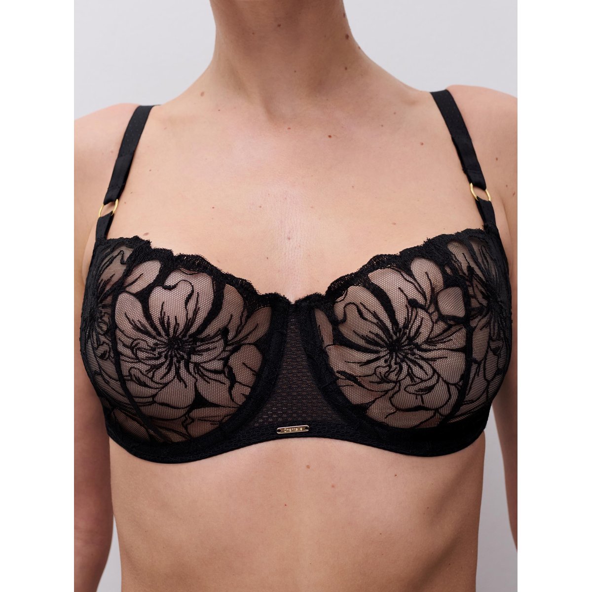 Soutien-gorge corbeille FLEURS noir, CHANTELLE